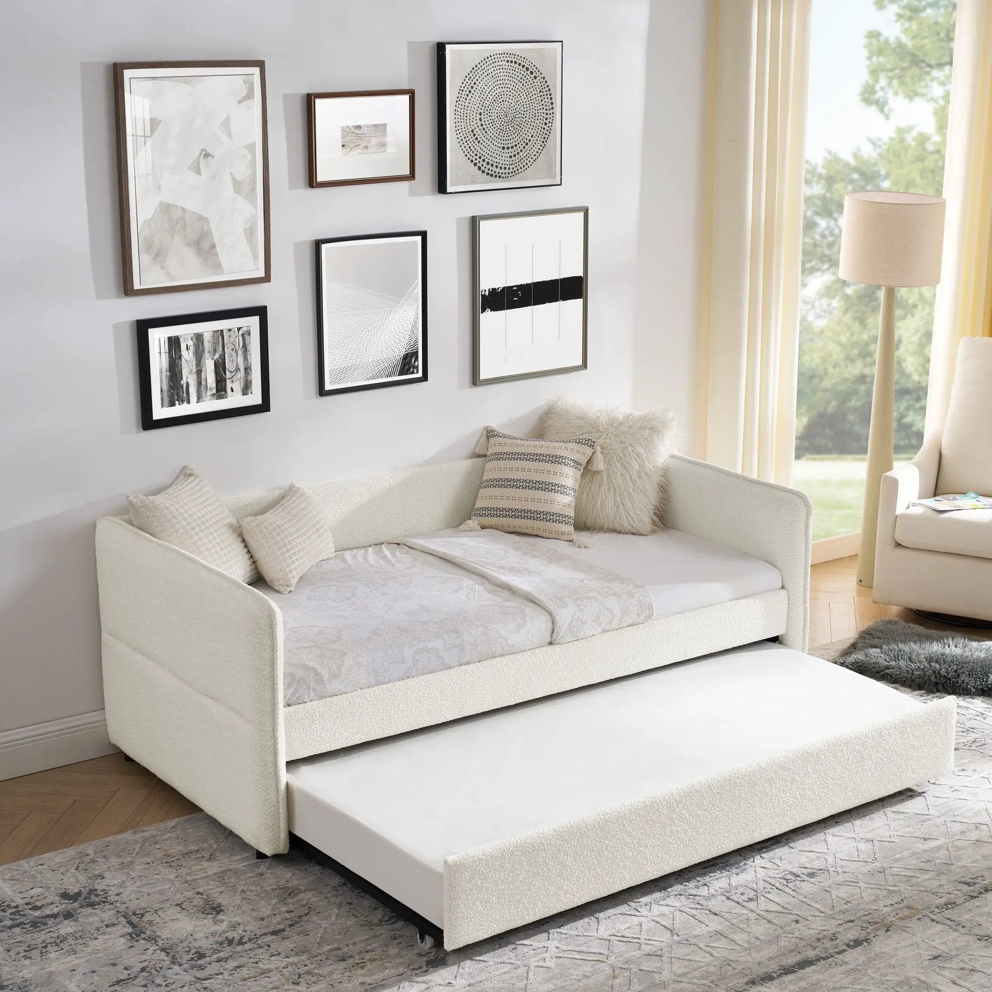Upholstered Daybed With Pop Up Trundle by Unique Piece Furniture