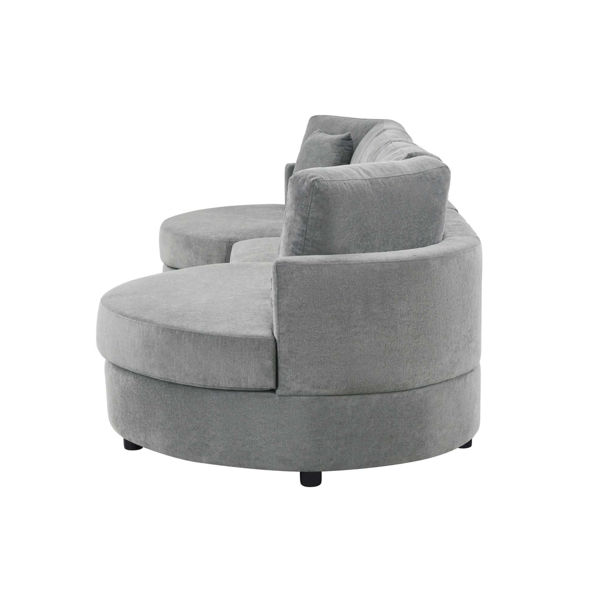 Modern 3 Seater Upholstered Sofa With Curved Design by HouseOfZazla