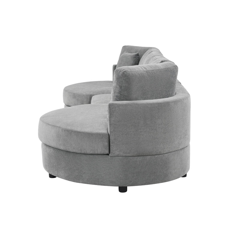 Modern 3 Seater Upholstered Sofa With Curved Design by HouseOfZazla
