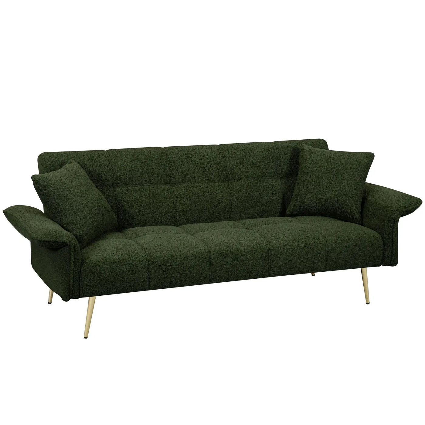 Convertible Double Futon Sofa Bed With Folding Armrests For Living Rooms by Unique Piece Furniture