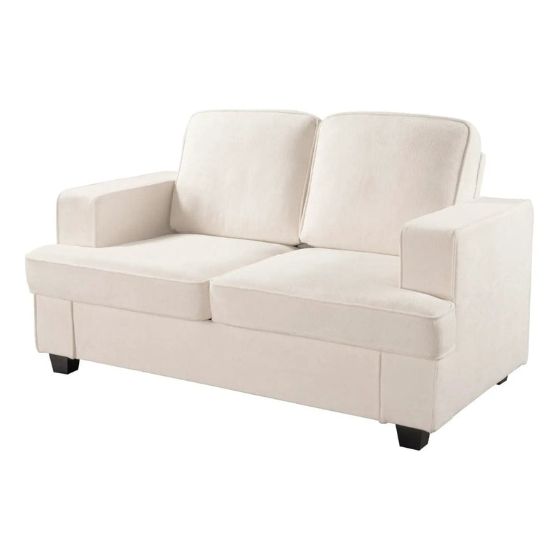 Modern Loveseat, Comfortable 2 Seater Couch With Deep Seating, Loose Back Cushions, Wide Arms by HouseOfZazla