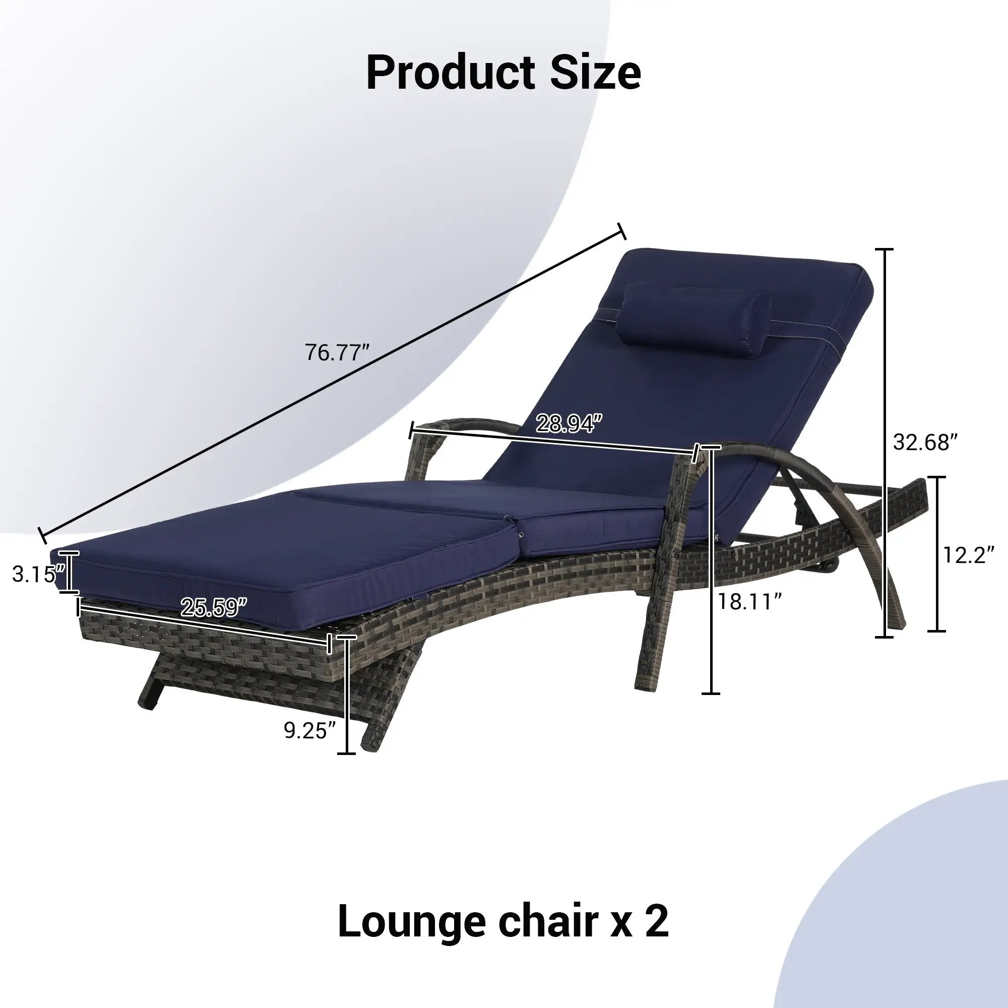 Outdoor Wicker Reclining Chair Set of 2 with Cushions by HouseOfZazla