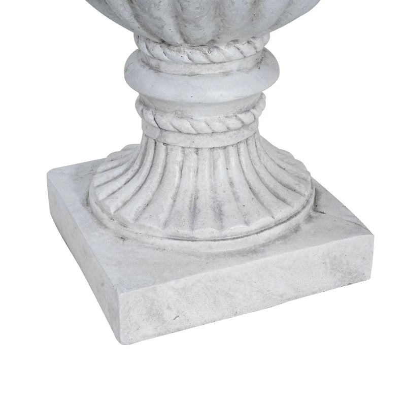 Outdoor Garden Urn Planter, Antique White by HouseOfZazla