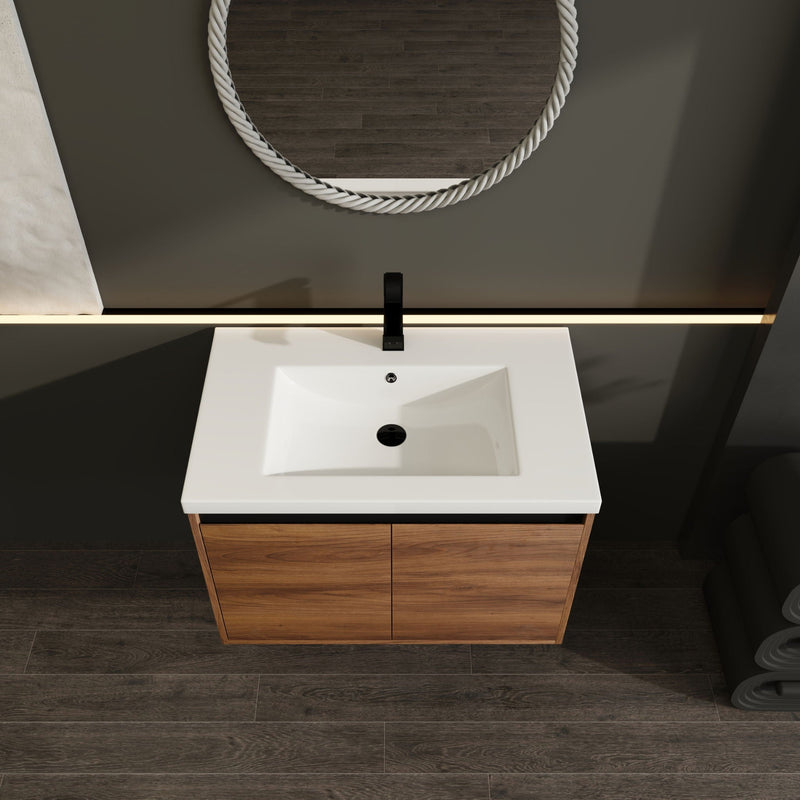 Bathroom Vanity Set With Resin Countertop Sink And 2 Doors, Engineered Wood by HouseOfZazla