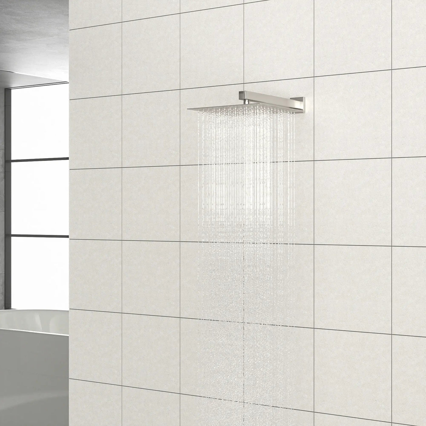 Ultra Thin Square Rainfall Shower Head Stainless Steel, Wall Or Ceiling Mount by HouseOfZazla