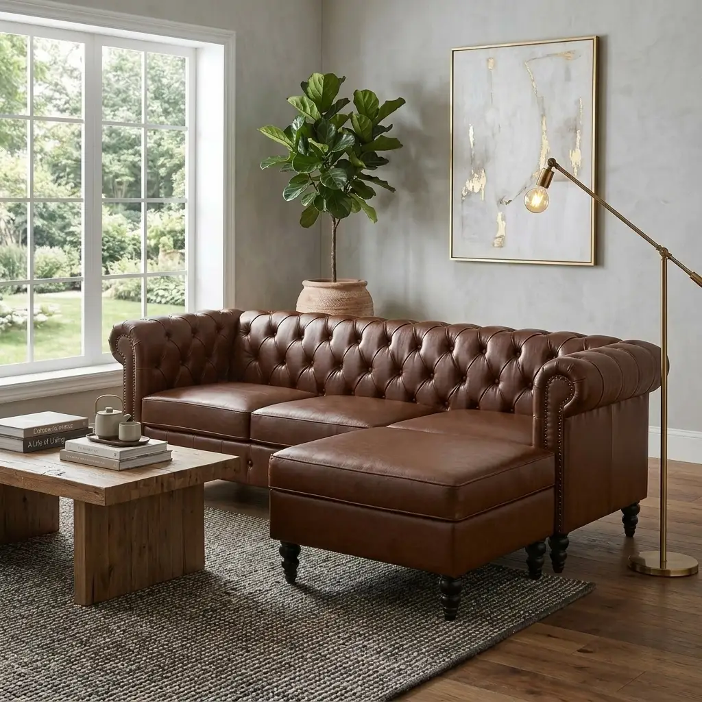 U-style 85" Modern 4-Seater L-Shaped Sectional Sofa with Storage Ottoman by HouseOfZazla