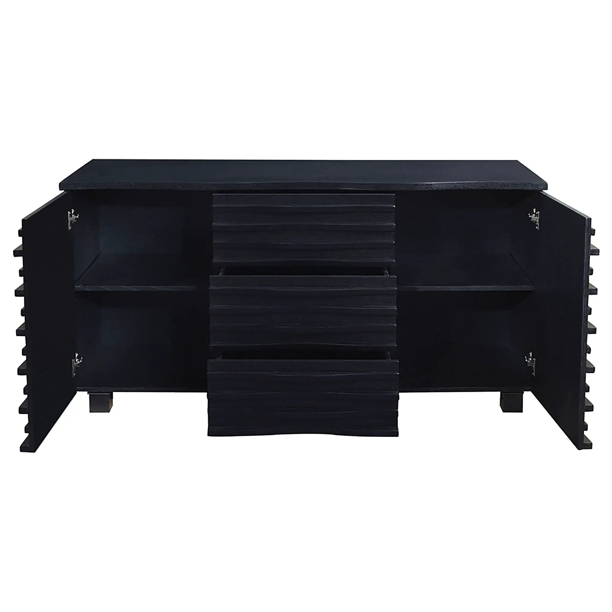 Stanton 3-drawer Sideboard Buffet Storage Cabinet Black by Unique Piece Furniture