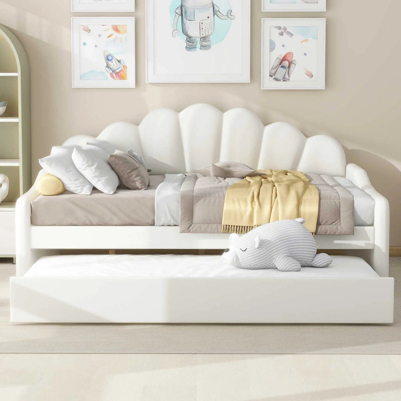 Upholstery Daybed Frame With Shell Shaped Backrest by HouseOfZazla