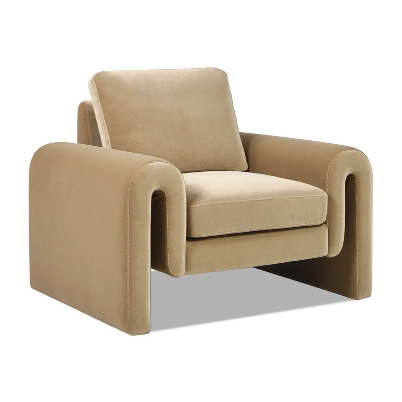 Mason - Arched Arm Chair - Camel Brown Beige by HouseOfZazla