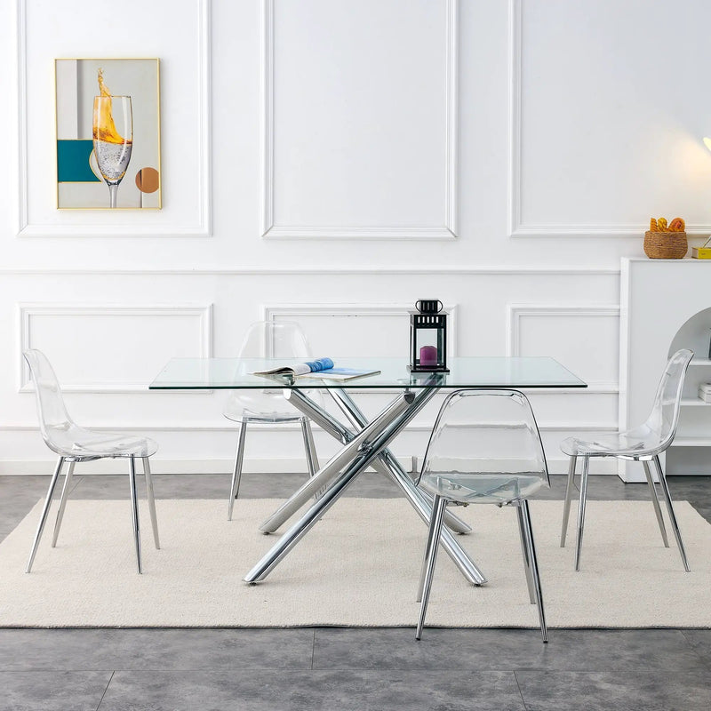 Modern Minimalist Transparent Dining Chair - 6-Piece Set by HouseOfZazla