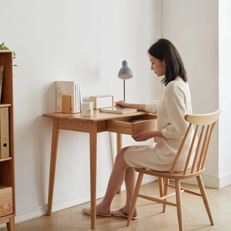 Computer Desk, Study Desk With Drawer Simple Work From Home - Oak Natural by HouseOfZazla