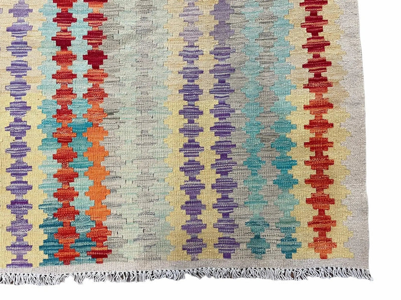 Colorful Kilim Rug 6x8 Multicolor Turkish Kilim Rug 6 x 8 Flat Weave Kilim Playful Anatolian Kilim Wool Kilim New Rug by Jewel Rugs