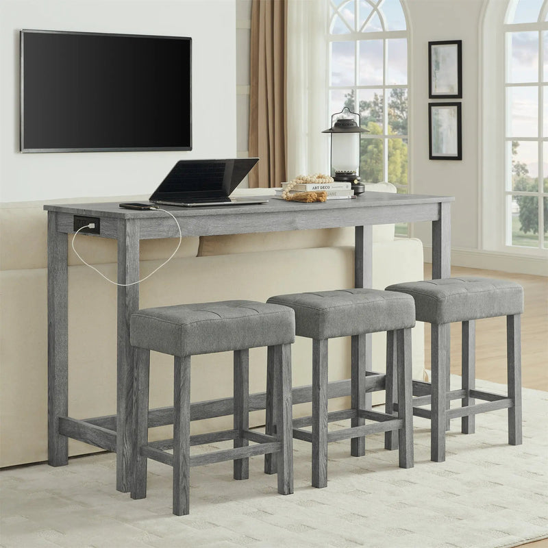 59 Inch Bar Table and Chair Set by HouseOfZazla