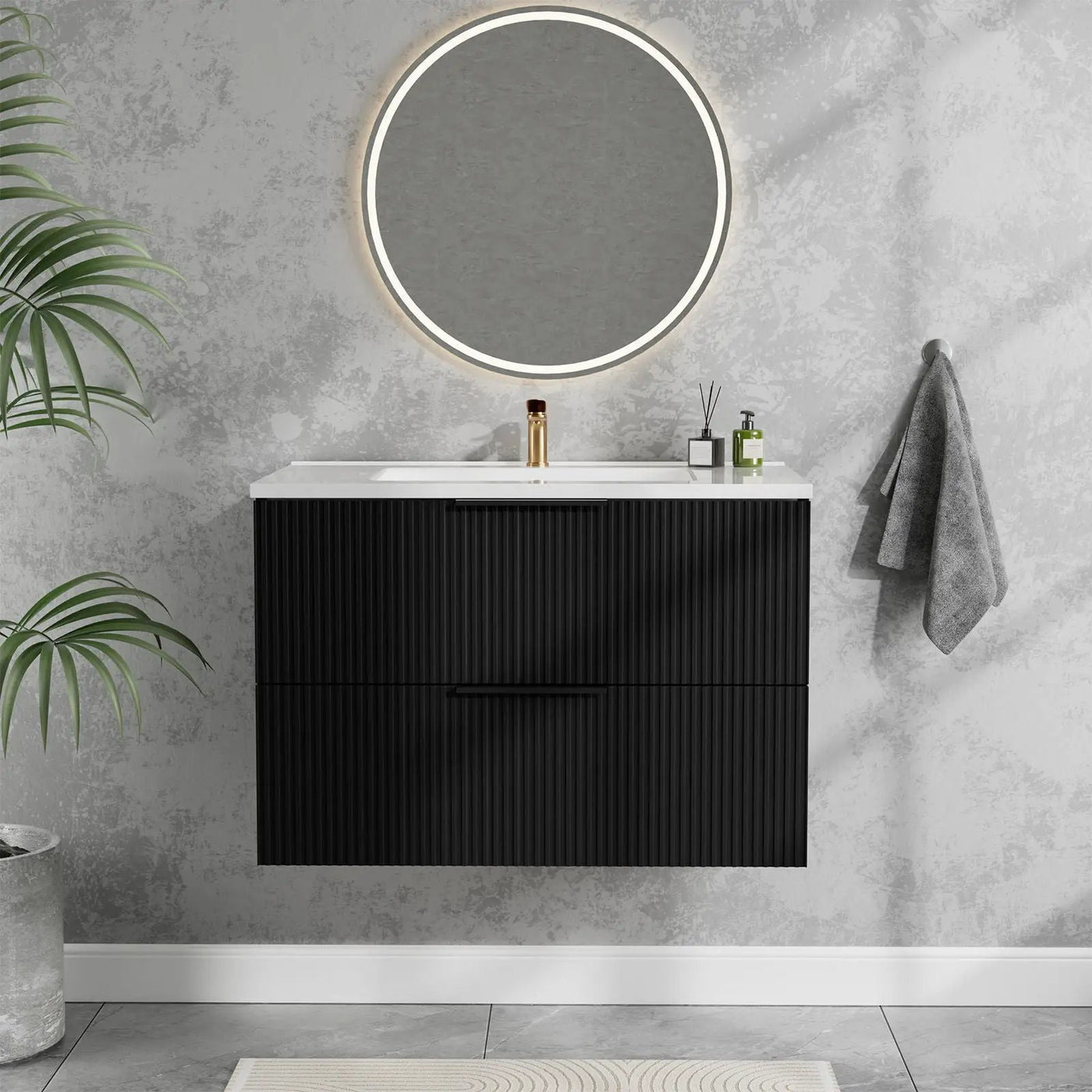 Modern Wall Mounted Floating Bathroom Vanity With Sink And Drawers by Unique Piece Furniture