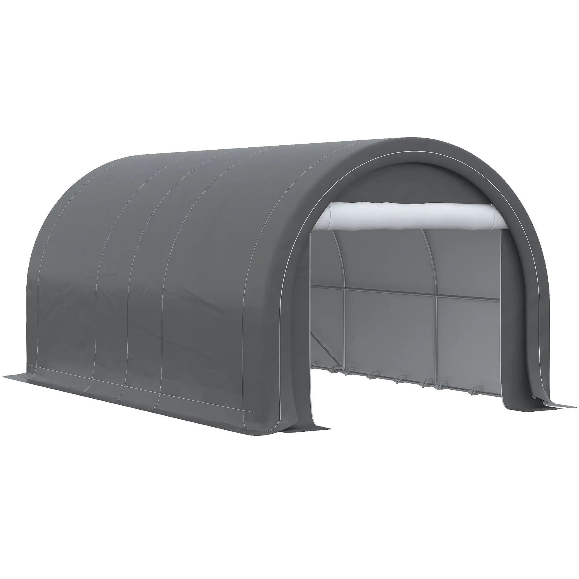 Outsunny - 10' x 16' Carport, Heavy Duty Portable Garage Storage Tent With Large Zippered Door, Anti-Uv Pe Canopy Cover For Car, Truck, Boat, Motorcycle, Bike, Garden Tools, Outdoor Work by Unique Piece Furniture