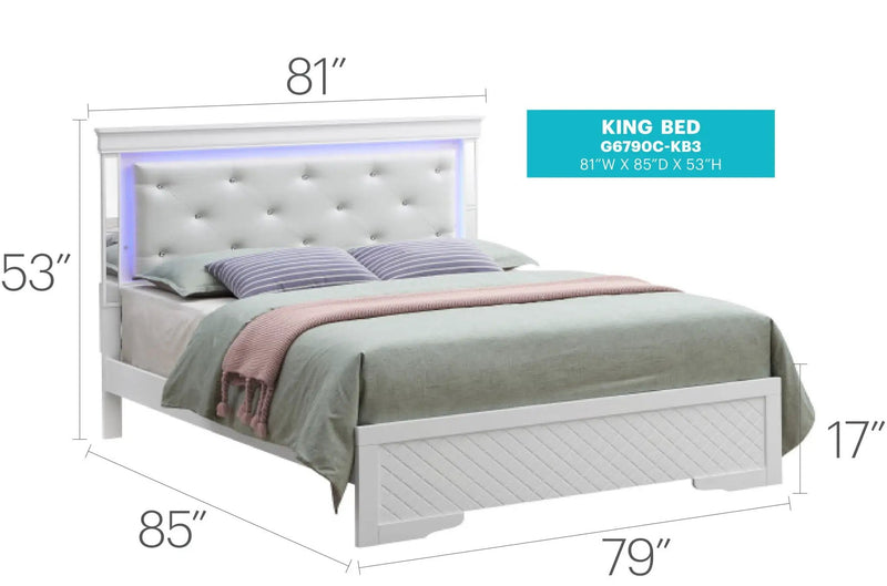 Bed With LED Light Accents Headboard by HouseOfZazla