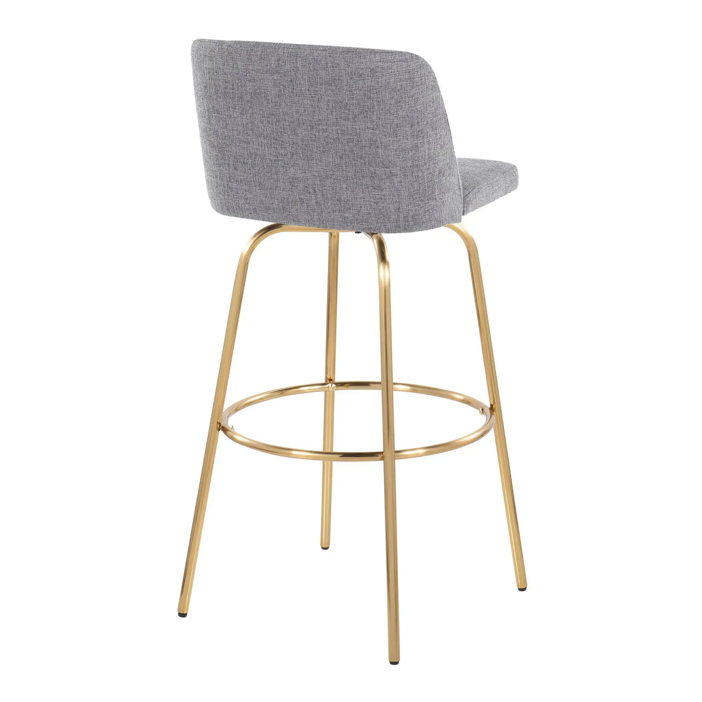 Toriano - Contemporary Fixed Height Barstool With Swivel And Round Footrest (Set of 2) by HouseOfZazla