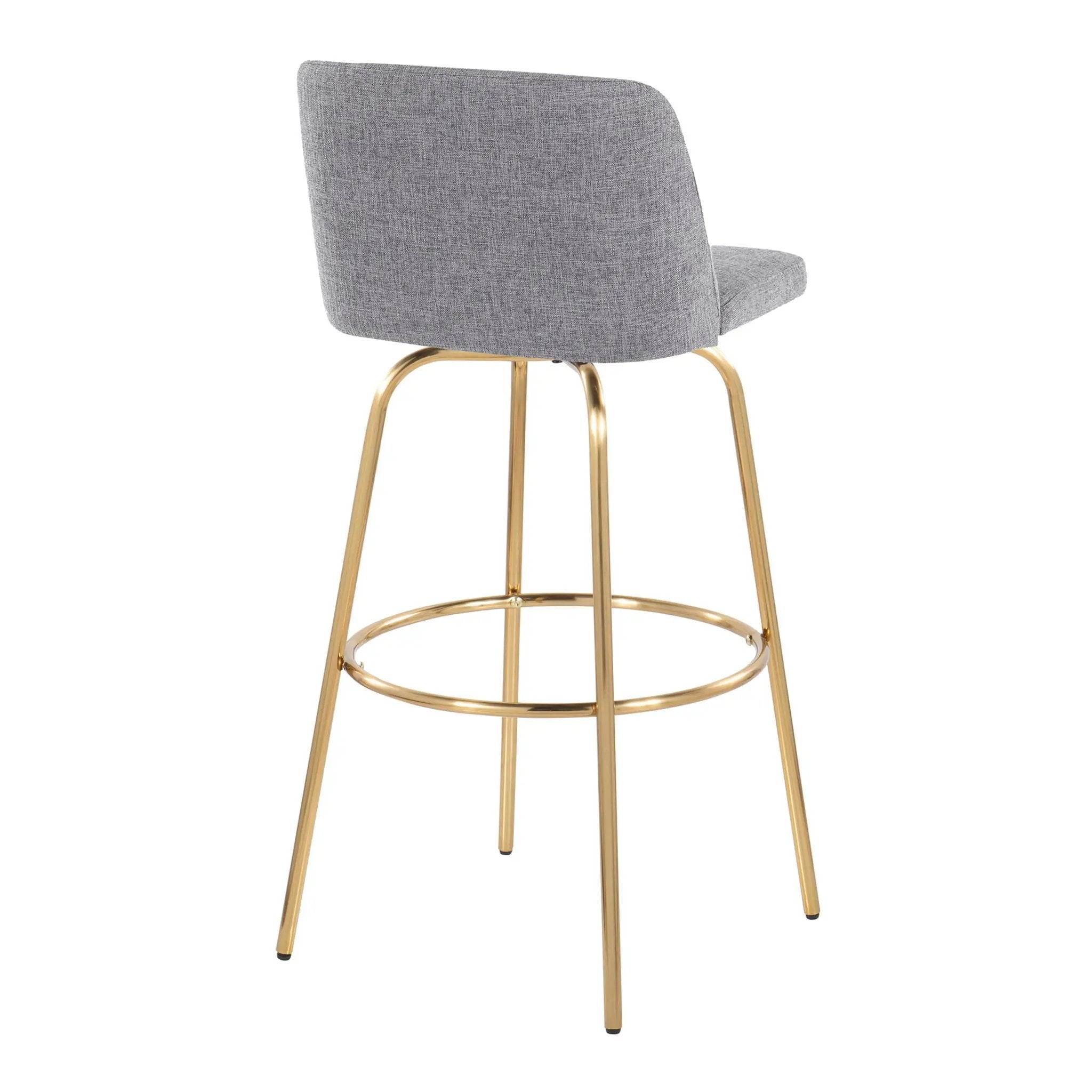 Toriano - Contemporary Fixed Height Barstool With Swivel And Round Footrest (Set of 2) by HouseOfZazla