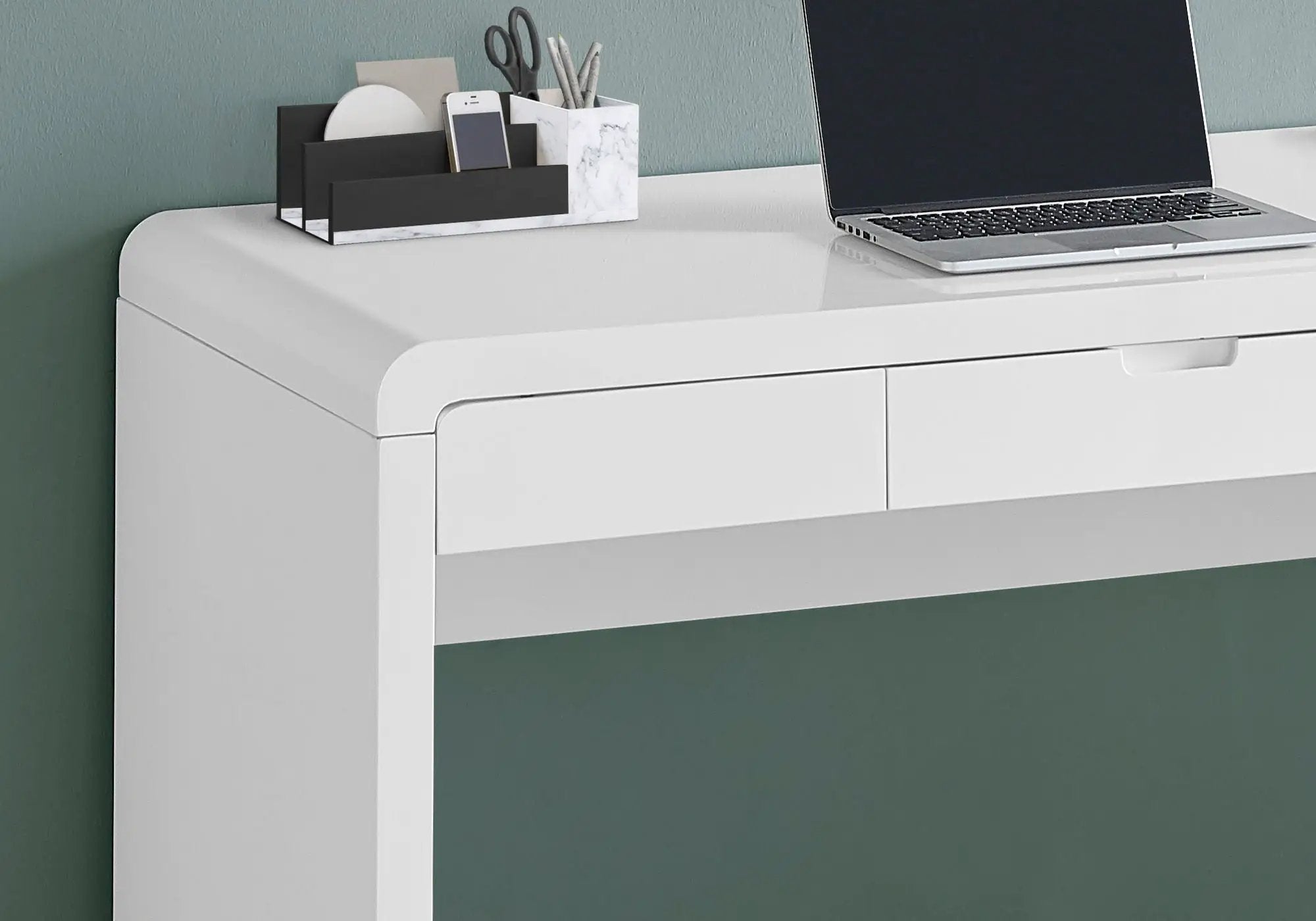 Computer Desk For Home Office, Storage Drawers, Contemporary & Modern - White by Unique Piece Furniture