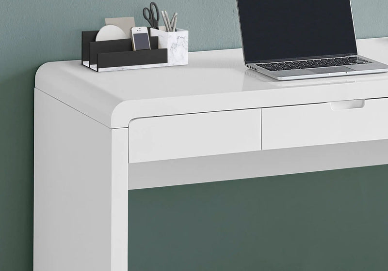 Computer Desk For Home Office, Storage Drawers, Contemporary & Modern - White by Unique Piece Furniture