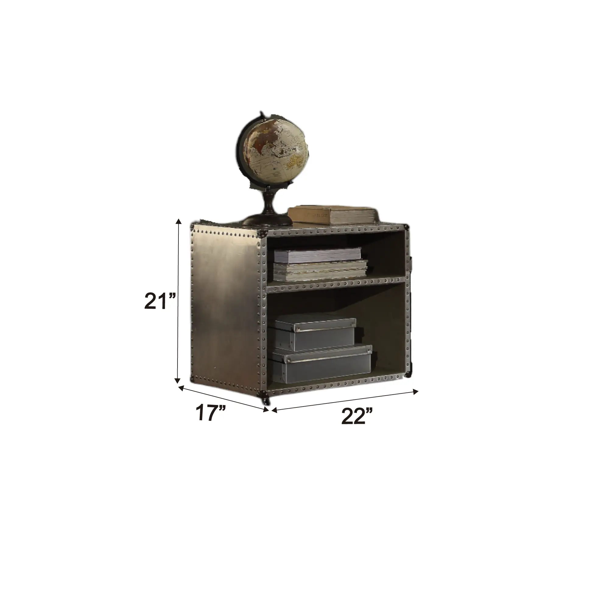 Brancaster Aluminum Nightstand with USB Power Dock by HouseOfZazla