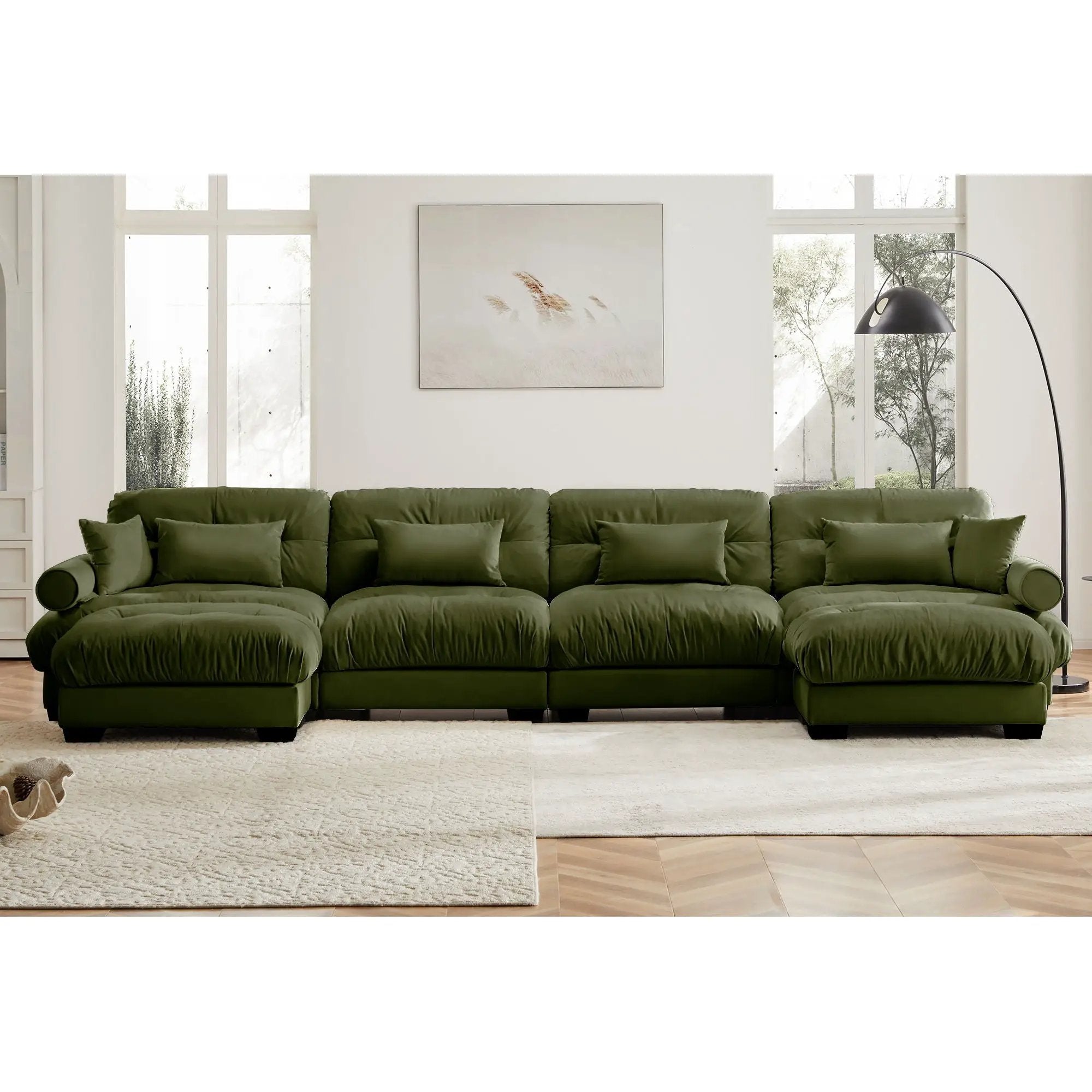 Super Comfort Oversized Modular Sectional Sofa With Movable Ottoman by Unique Piece Furniture