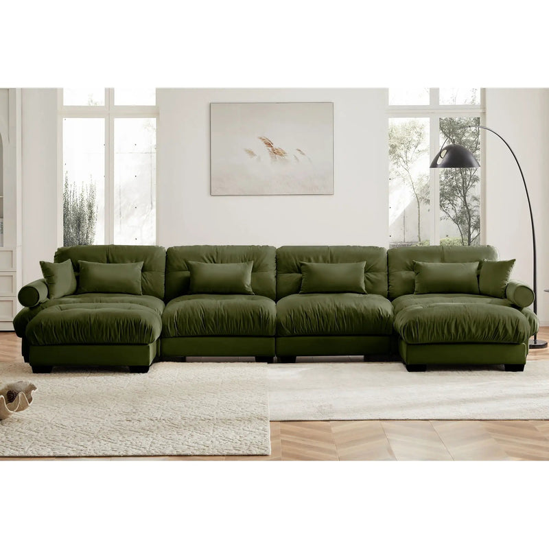Super Comfort Oversized Modular Sectional Sofa With Movable Ottoman by HouseOfZazla