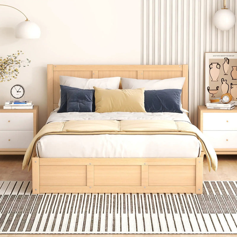 Platform Bed With Underneath Storage And 2 Drawers