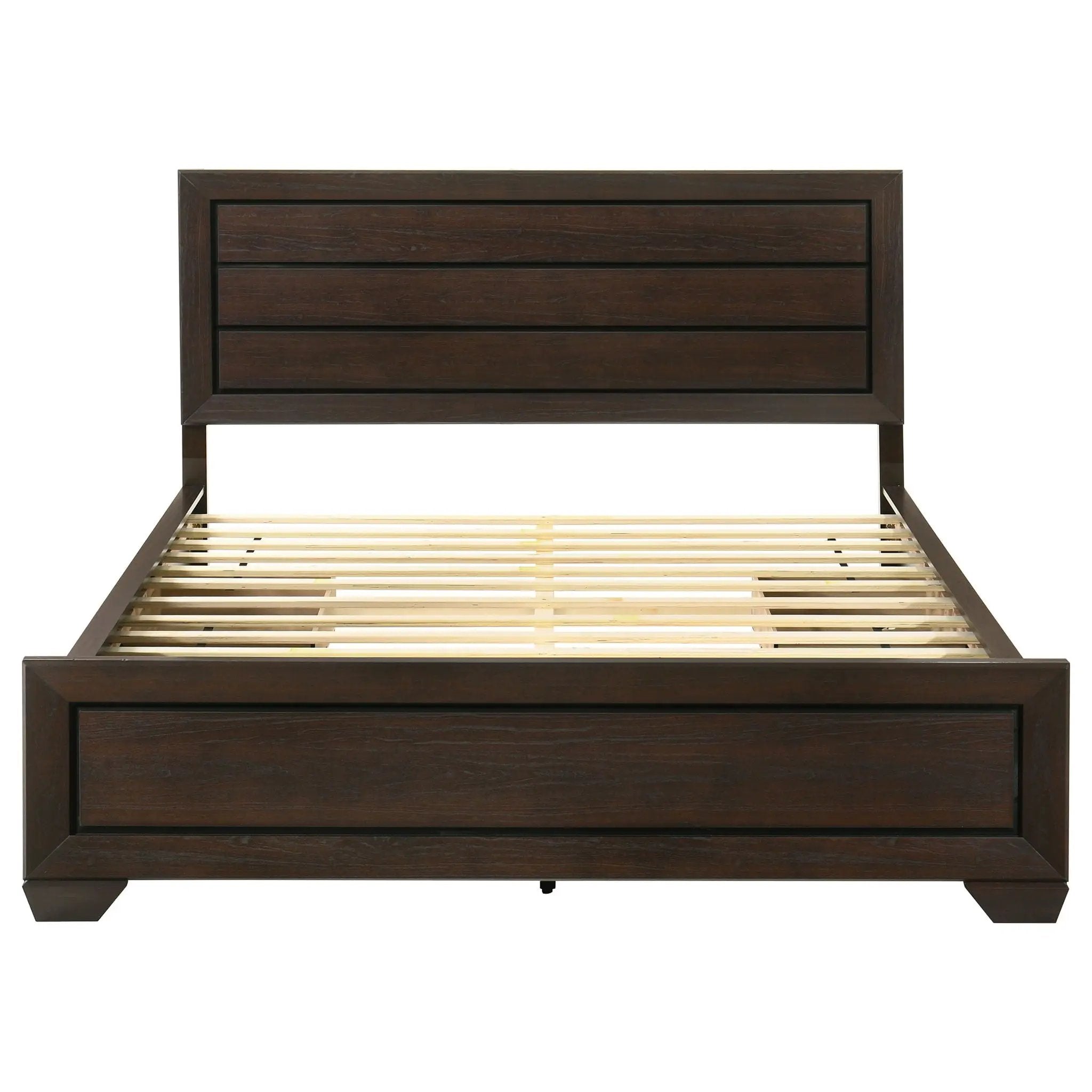 Kauffman Wood California King Storage Panel Bed Dark Cocoa by Unique Piece Furniture