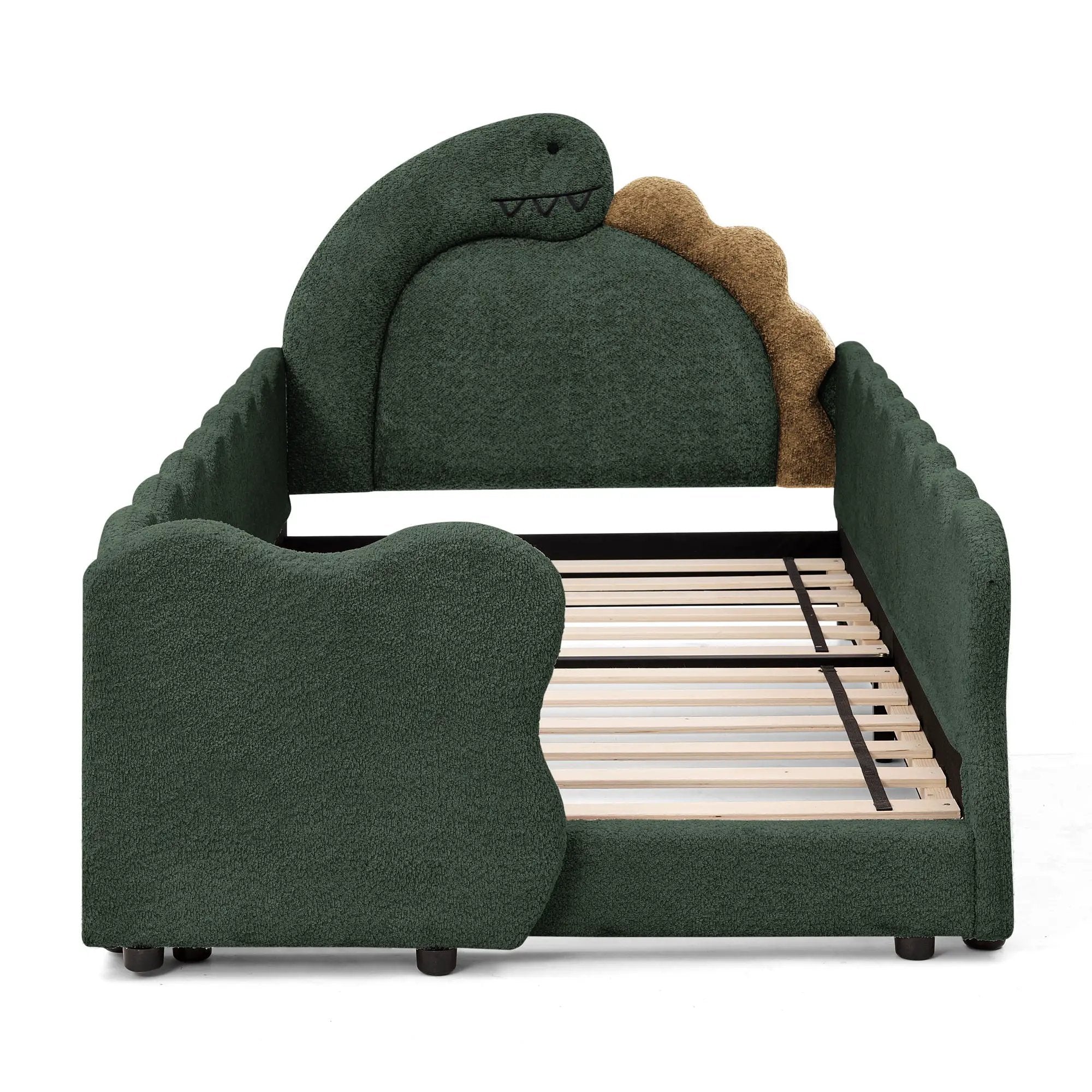 Cute Dinosaur Shaped Bed With Safety Guardrail, Toddler Frame by HouseOfZazla
