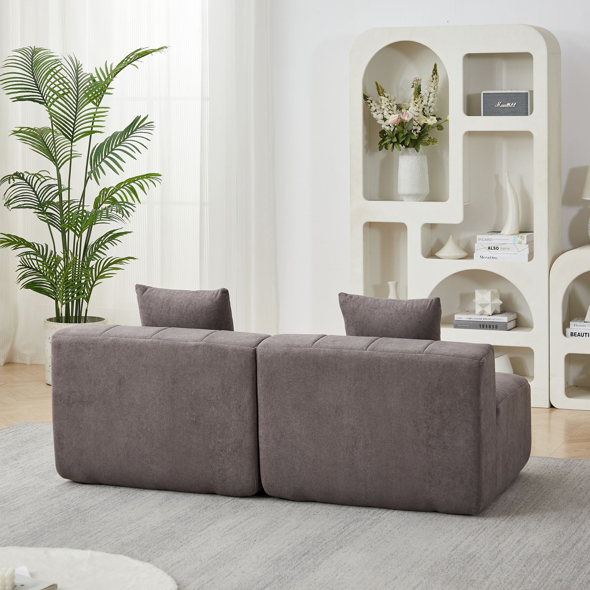 Modular Sectional Sofa With 2 Pillows, Symmetrical Design by HouseOfZazla