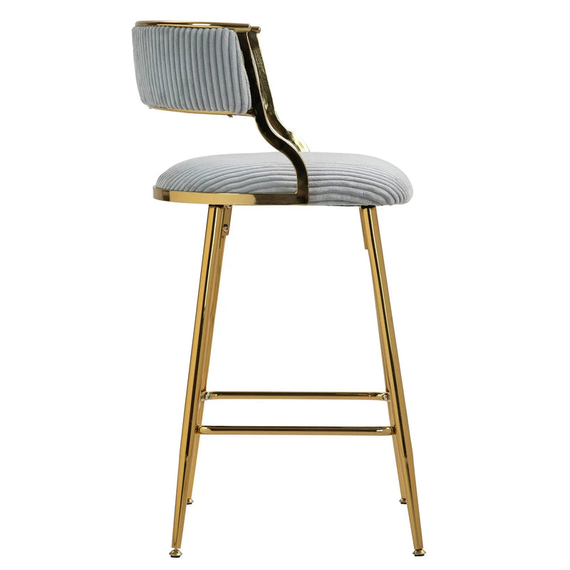 Counter Height Bar Stools With Powder Coating Base And Footrest (Set of 2) - by Unique Piece Furniture