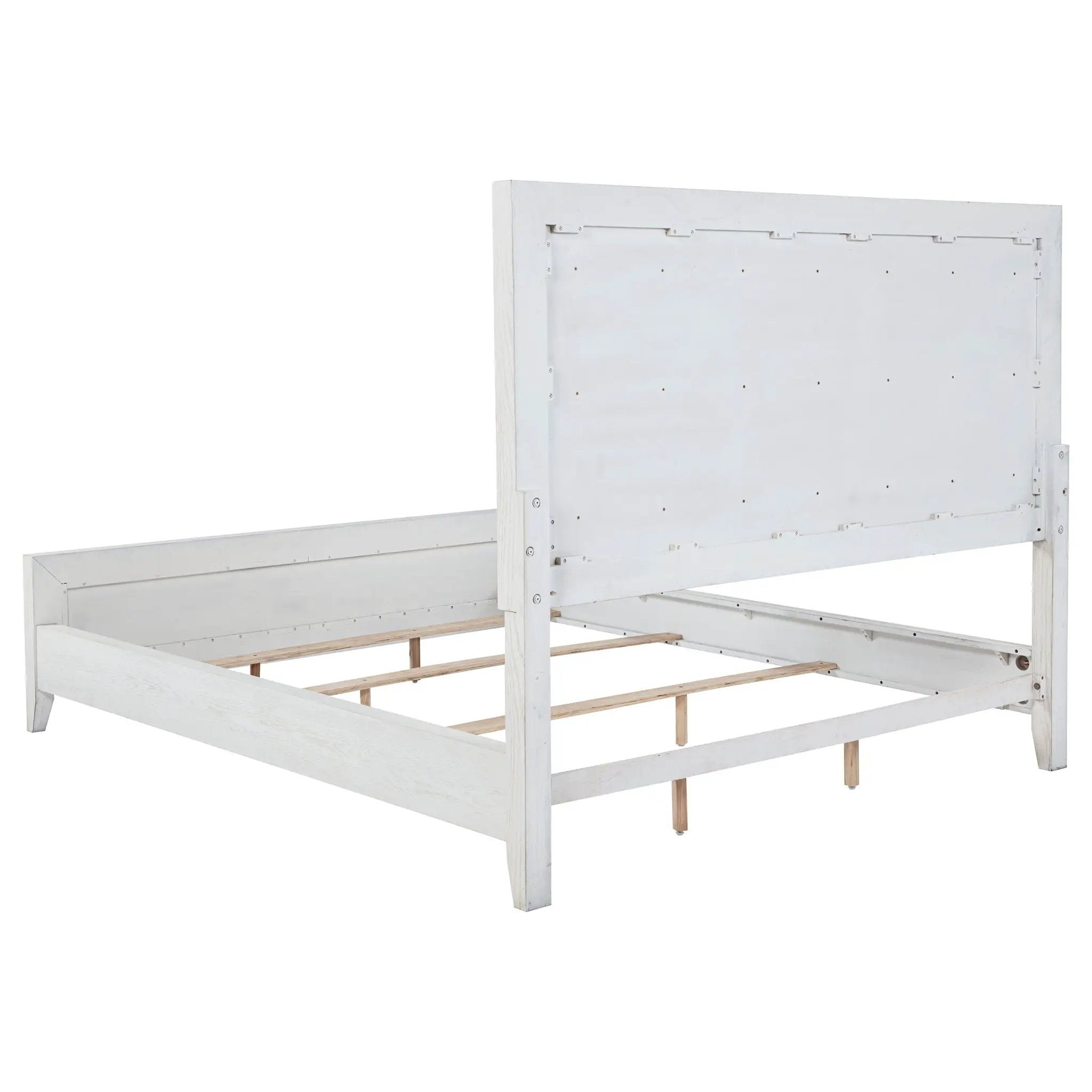 Marielle California King Panel Upholstered Bed Distressed White by Unique Piece Furniture