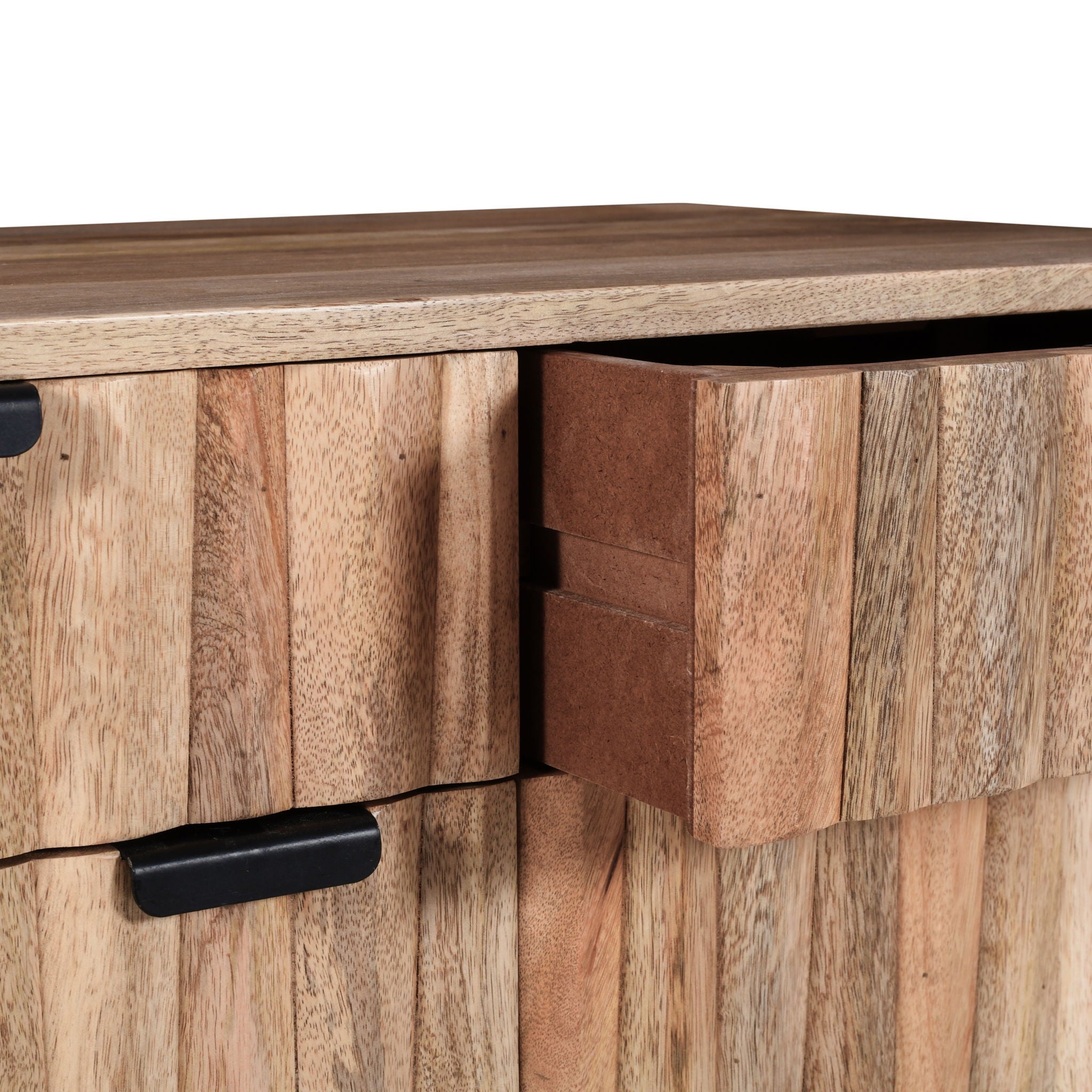 Stylish Style 2 Drawer 2 Door Cabinet, Mango Wood - Natural by HouseOfZazla
