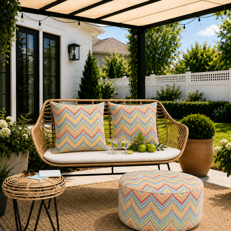 Outdoor Inflatable Ottoman 21"x21"x9" by HouseOfZazla