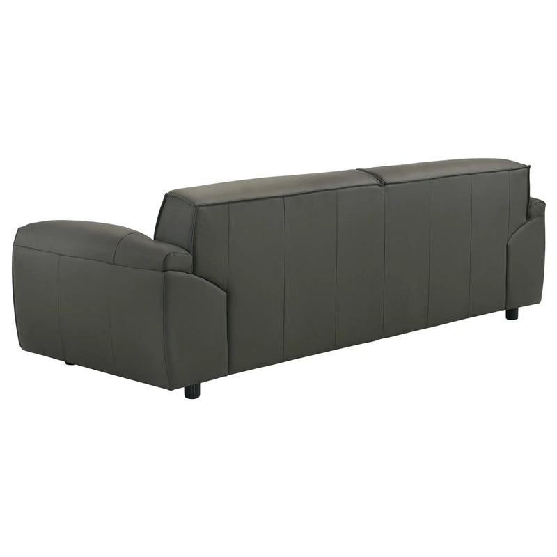 Buxton Top Grain Leather Upholstered Sofa Graphite by Unique Piece Furniture