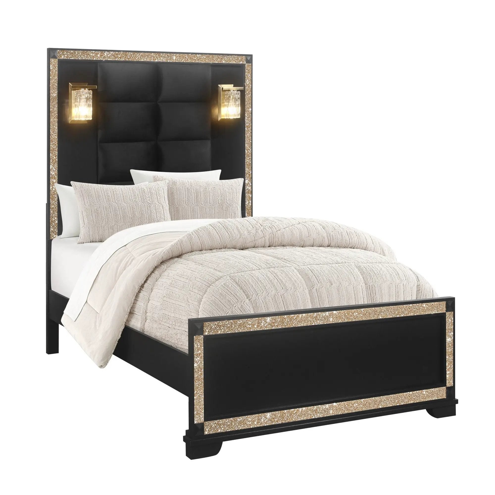 Lively - Bed With Lamps, Elegant Design by Unique Piece Furniture