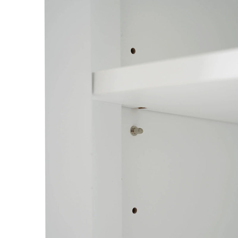 Freestanding Tall Bathroom Cabinet With Adjustable Shelves, Drawers, Soft Close Glass Doors by HouseOfZazla