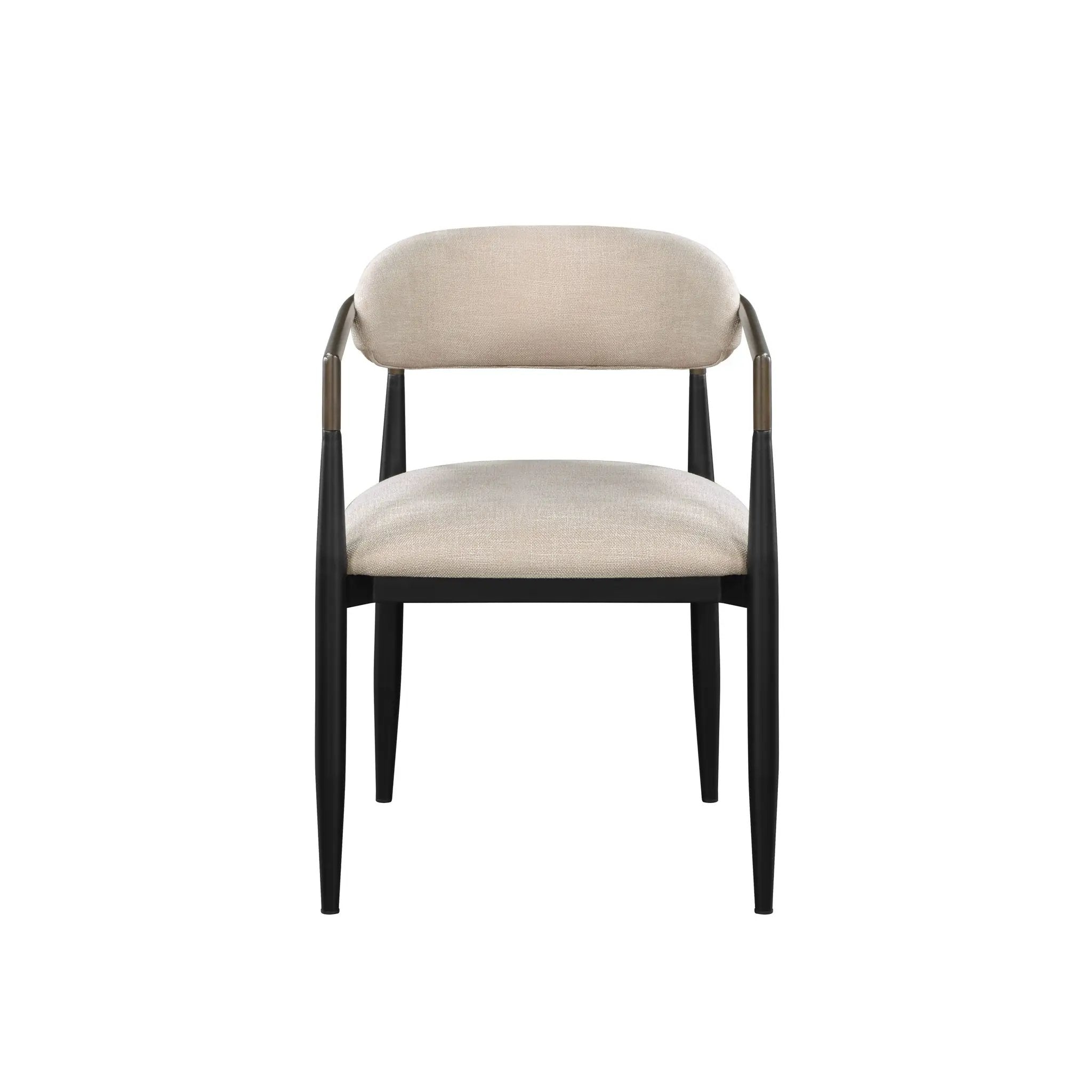 Set of 2 Beige and Black Armchair with Open Back by BLAKHOM
