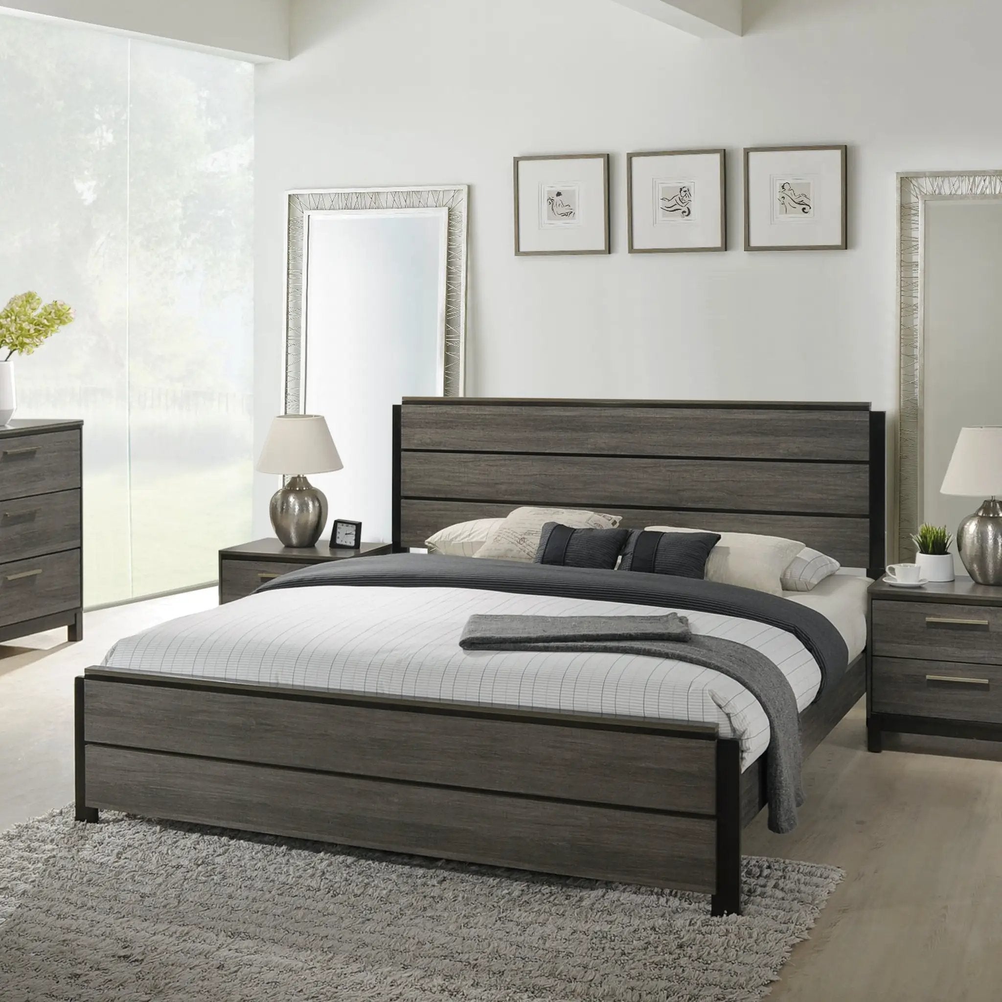 Ioana Contemporary Wood Panel Bed by HouseOfZazla