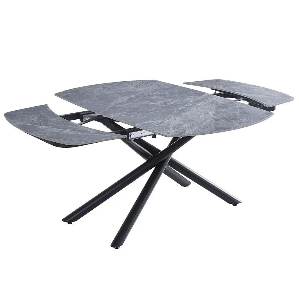 Hester - Ceramic Top Dining Table - Gray & Black by Unique Piece Furniture