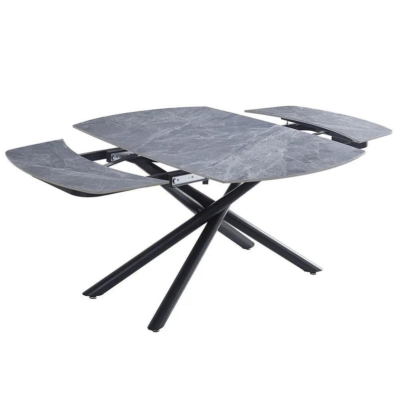 Hester - Ceramic Top Dining Table - Gray & Black by Unique Piece Furniture