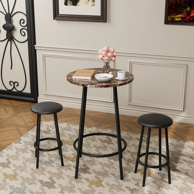 3-Piece Bar Table Set with 2 Bar Stools by HouseOfZazla