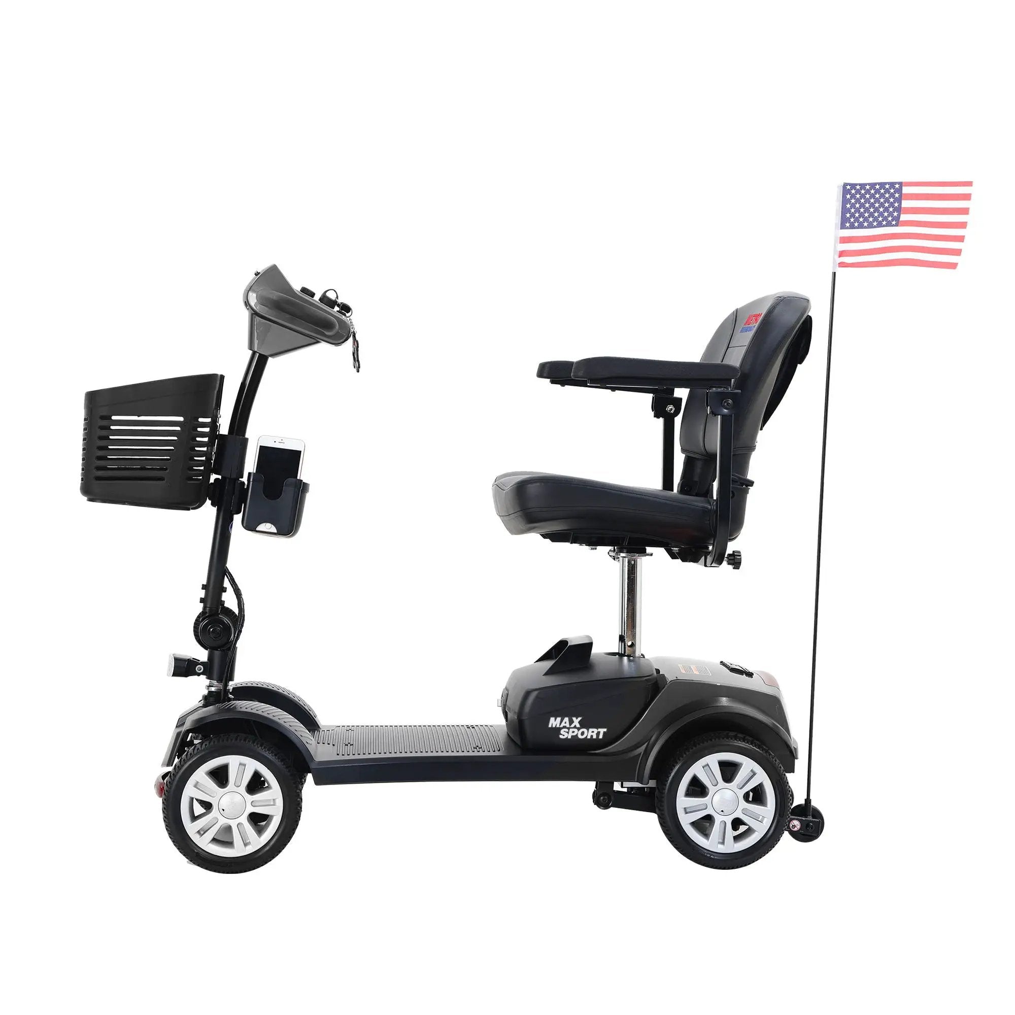 Max Sport - 4 Wheels Outdoor Compact Mobility Scooter With 2 Pieces X 12Ah Lead Acid Battery by HouseOfZazla