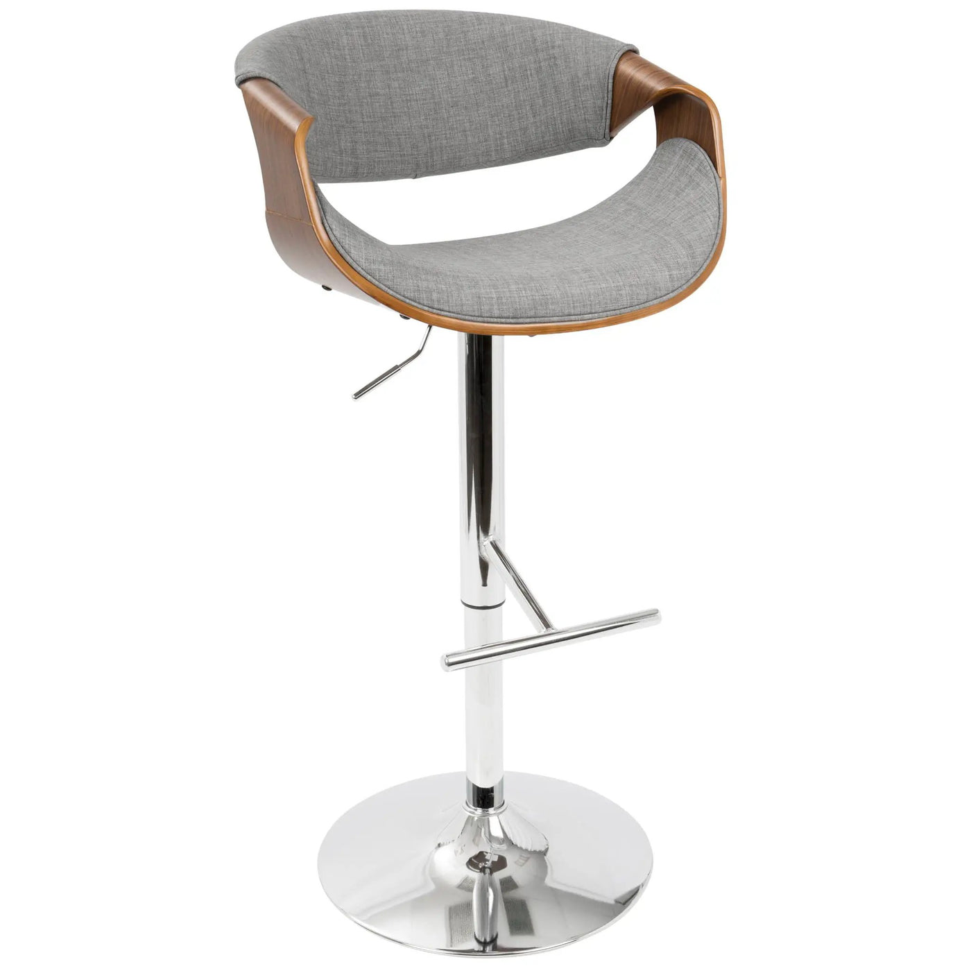 Curvo - Mid Century Modern Adjustable Barstool With Swivel With Straight T Footrest by Unique Piece Furniture