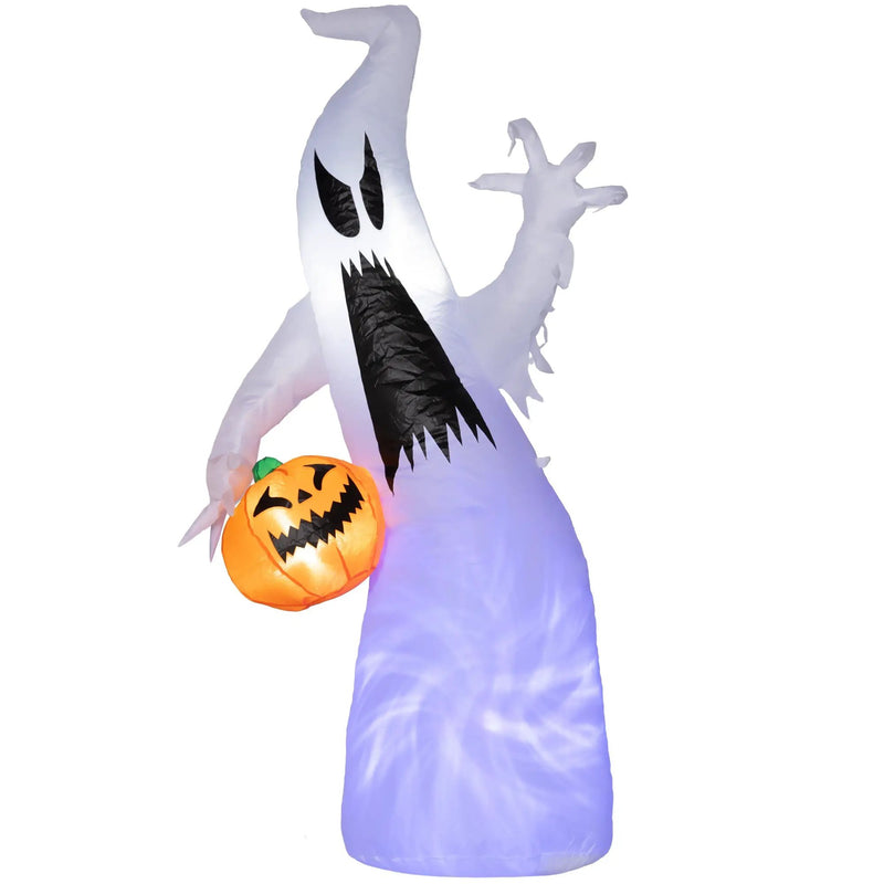 HOMCOM 5.9' Halloween Inflatable Outdoor Decoration Ghost with Pumpkin by HouseOfZazla