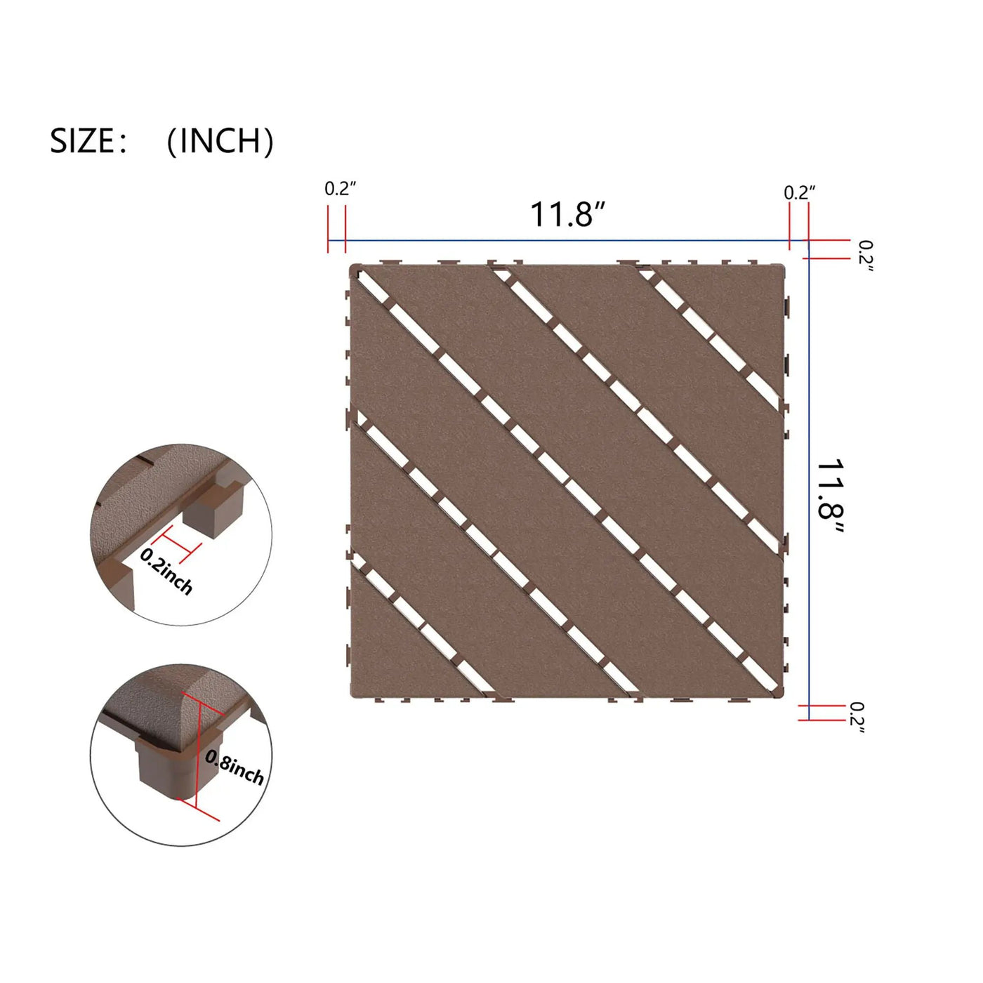 Durable Plastic Interlocking Deck Tiles, Waterproof Outdoor And Indoor Use by HouseOfZazla