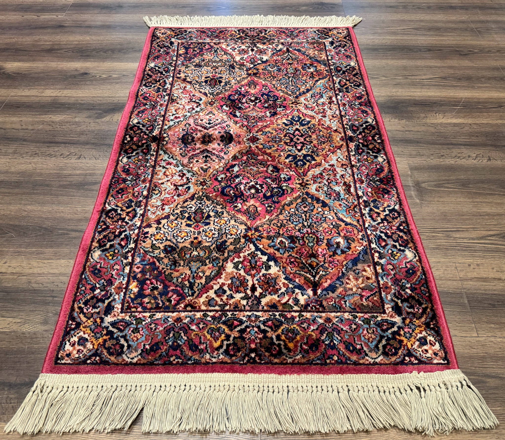 Karastan Rug 3x5 Multicolor Panel Kirman #717, Original 700 Series, Wool Pile, Discontinued by Jewel Rugs