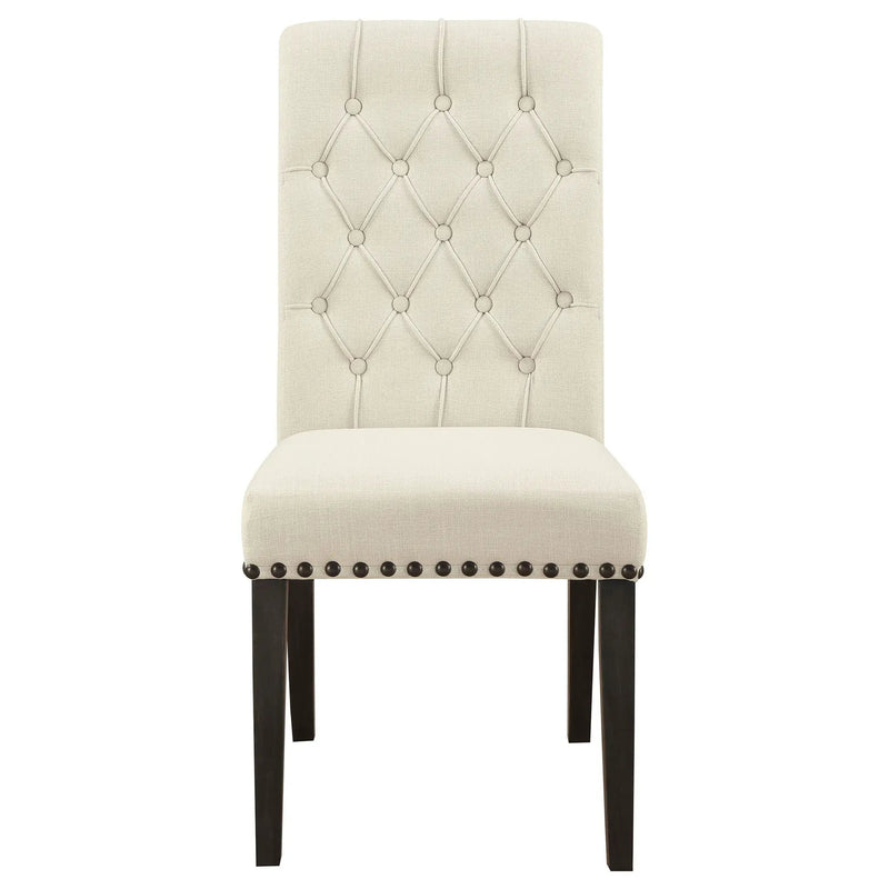 Alana Upholstered Dining Side Chair Beige Smokey Black (Set of 2) by Unique Piece Furniture