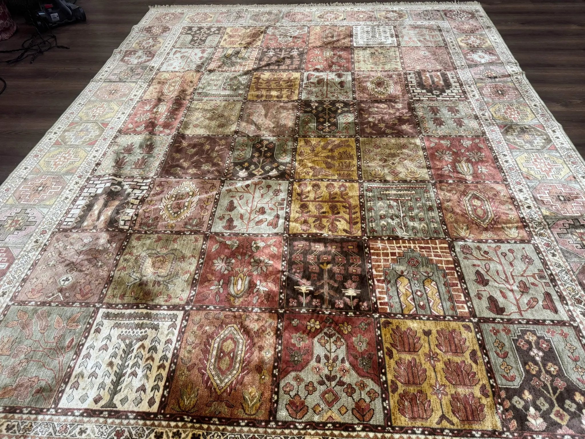 Panel Design Rug 8 x 10.6, Oriental Carpet, Belgium Power Loomed Rug by Jewel Rugs